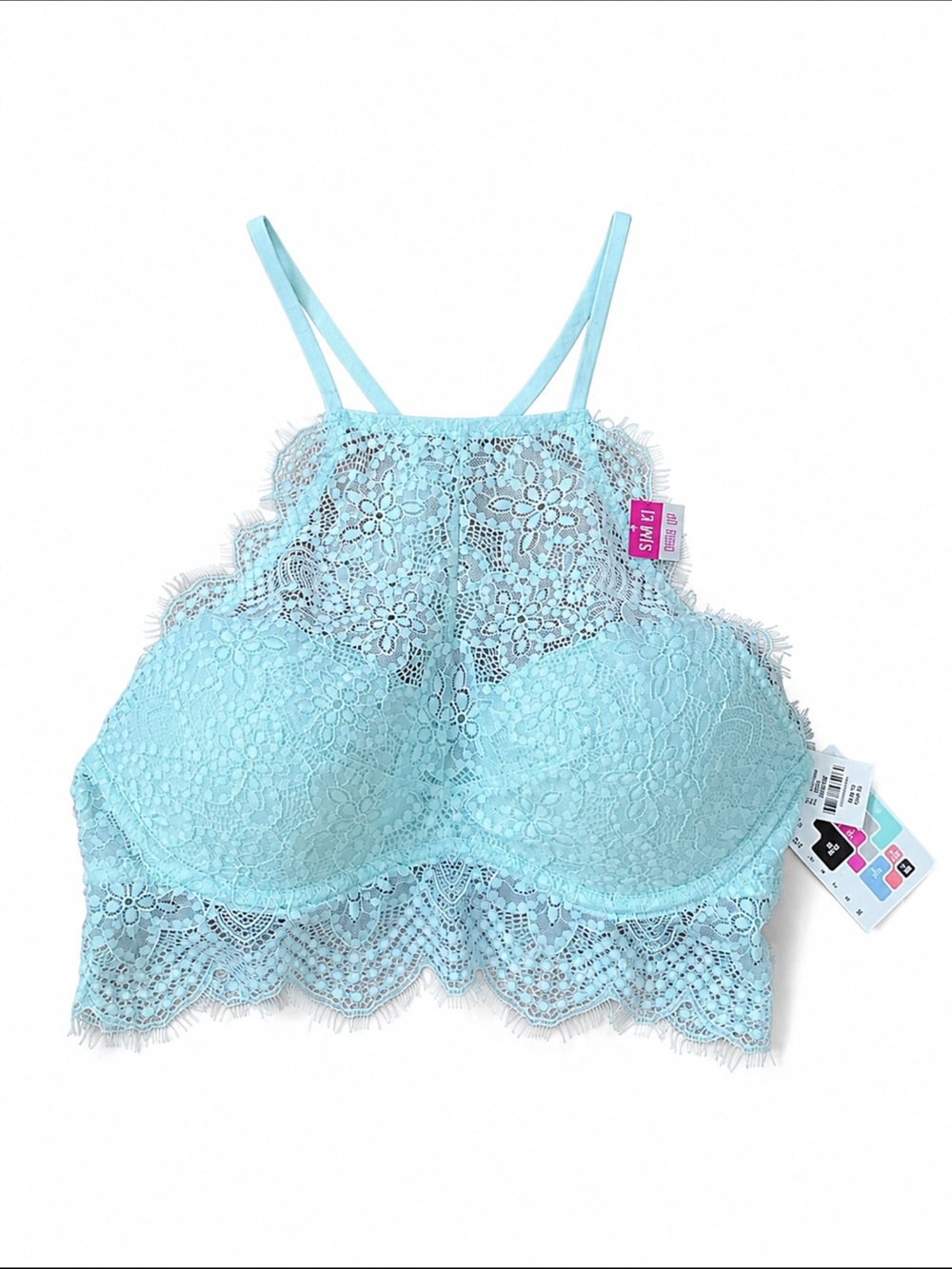 NWT PINK Victoria's Secret Mint Lace Push- Up  Bralette  S AA -C